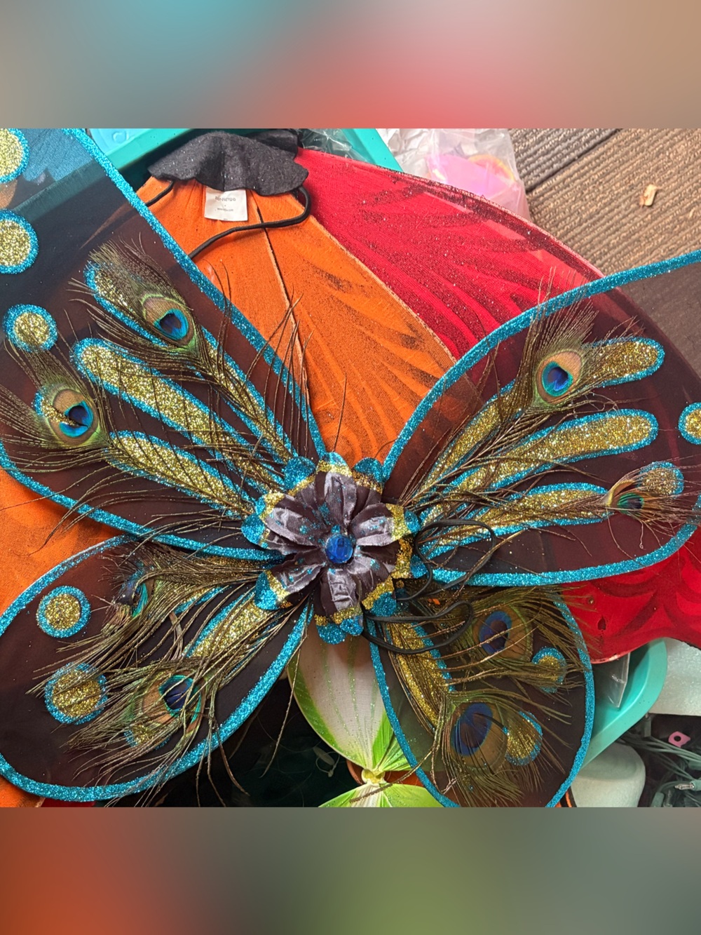 Peacock - Butterfly Costume wings - blue / green